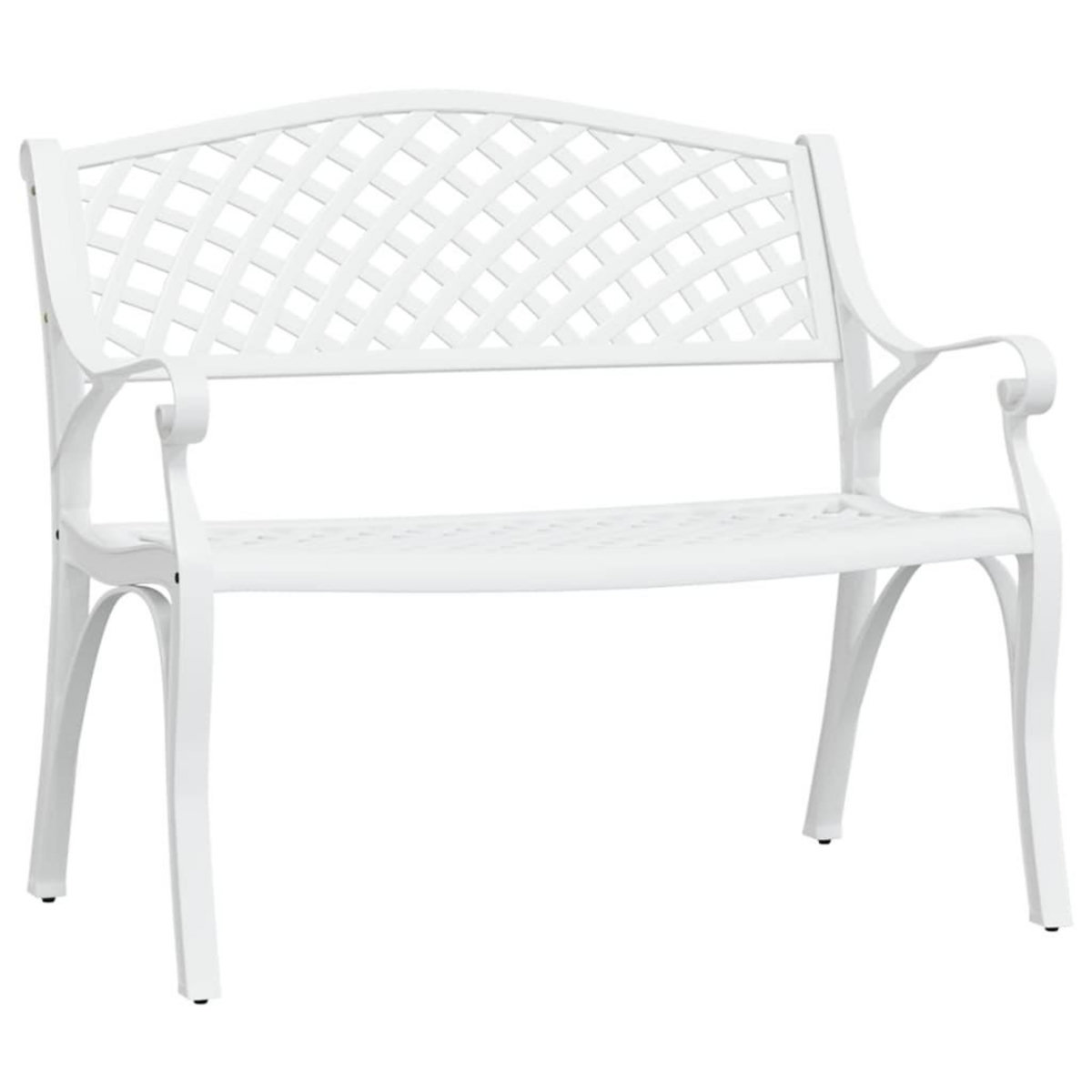 VIDAXL Banc de jardin 102 cm aluminium coule blanc
