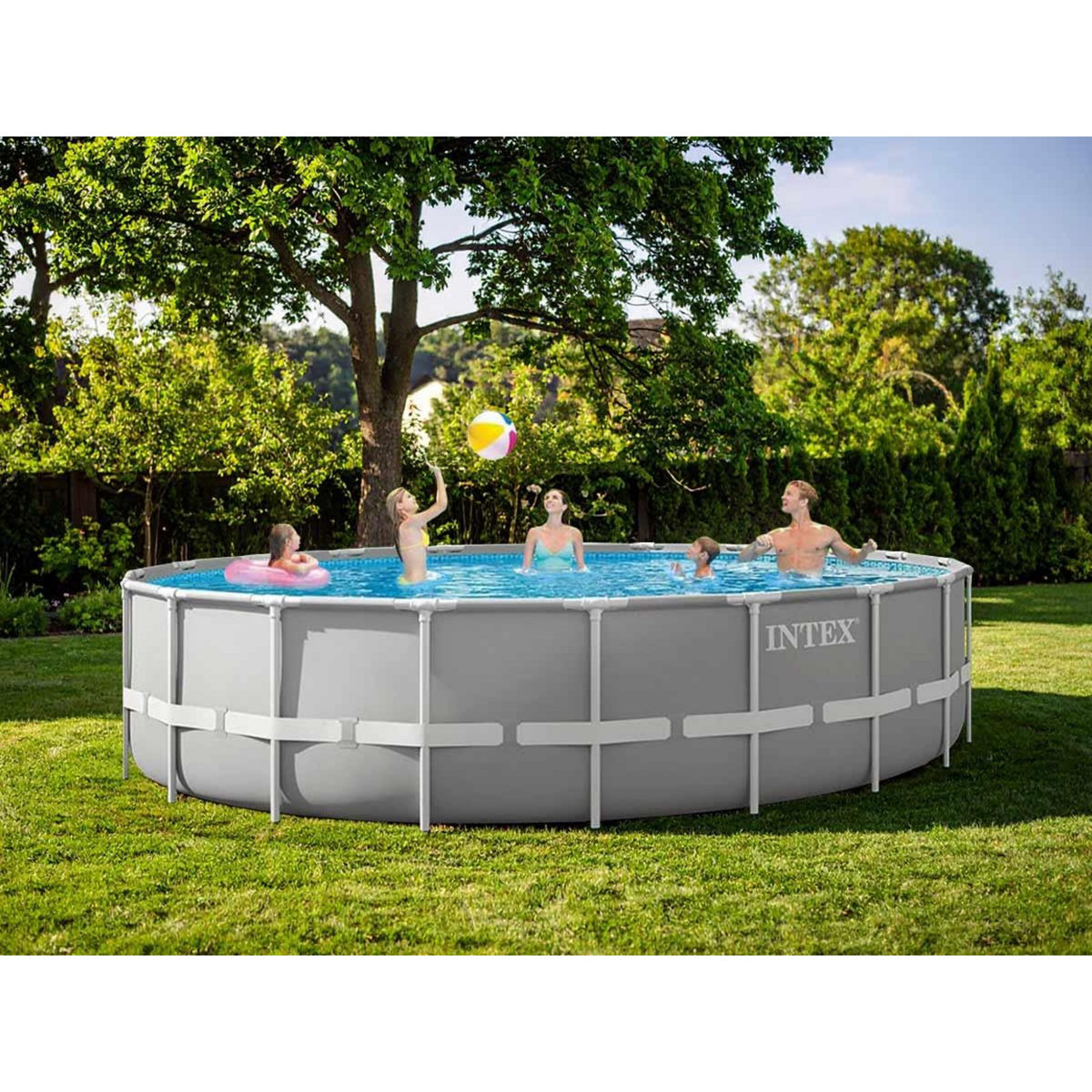 INTEX Piscine tubulaire Prism Frame ronde 6,10 x 1,32 m - Intex