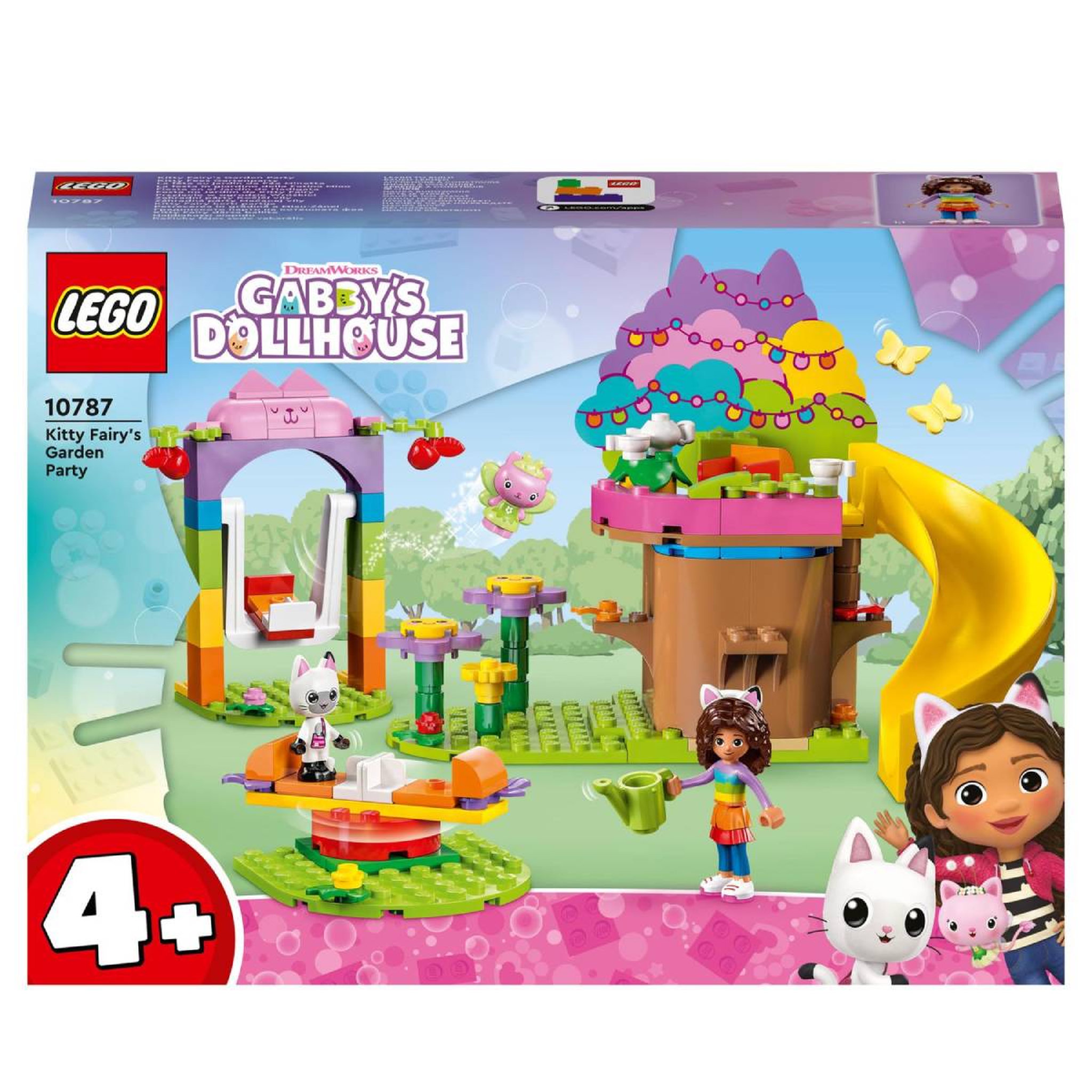 Voir la diapositive 1 : LEGO 10787 Gabby et la Maison Magique La Fête au Jardin de Fée Minette, Jouet avec Figurines plus Cabane dans l&rsquo;Arbre, Toboggan et Manège, Cadeau Filles, Garçons, Enfants Dès 4 Ans