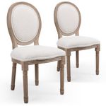 Paris Prix Lot de 2 Chaises Médaillon Design  Versailles  96cm Crème
