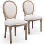 Voir la diapositive 1 : Paris Prix Lot de 2 Chaises Médaillon Design  Versailles  96cm Crème