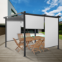 Voir la diapositive 2 : ID MARKET Lot de 2 stores enrouleurs L.124 x H. 225 CM pour pergola blanc