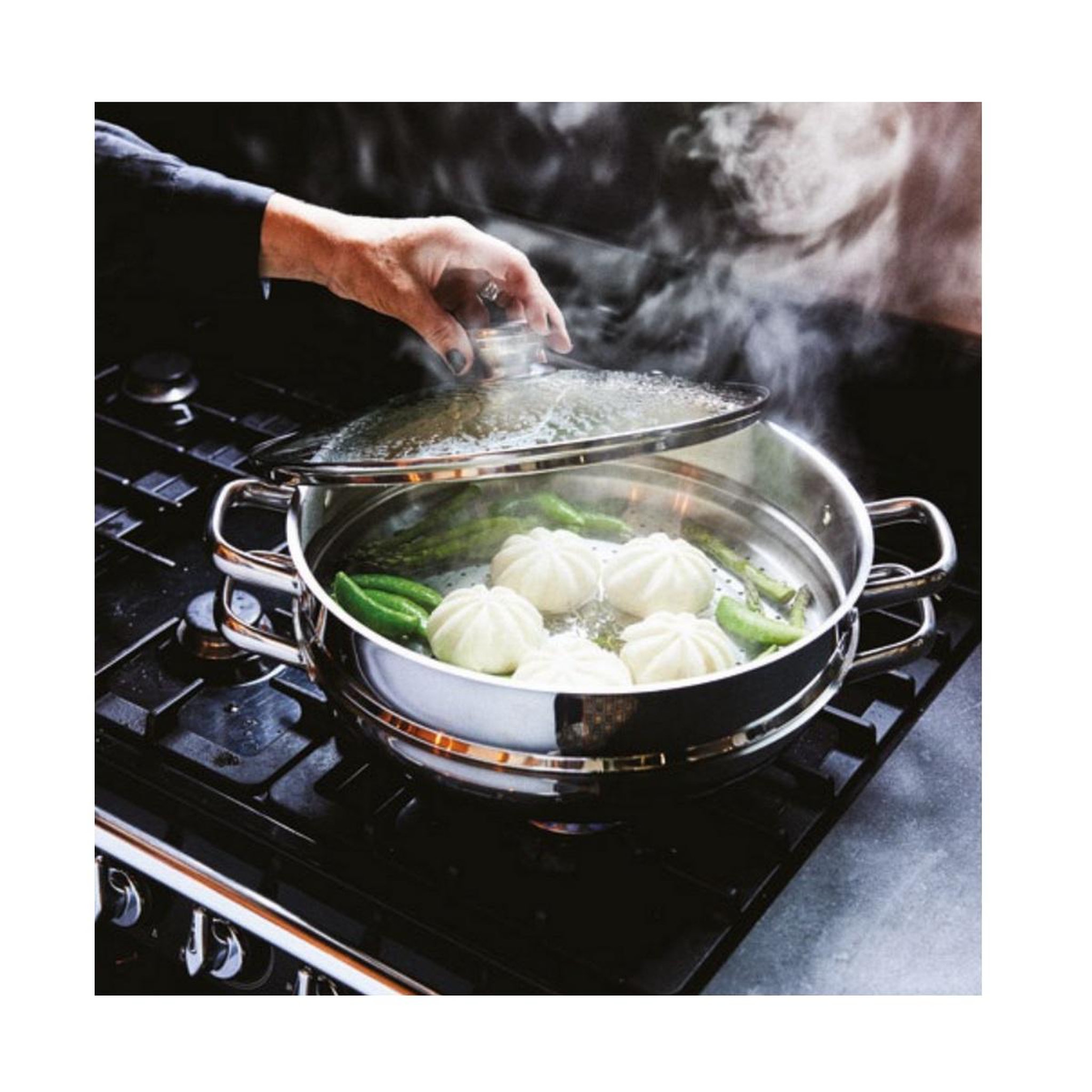 Voir la diapositive 2 : BAUMALU Wok & wok vapeur 2 en 1 32cm en inox - 343832