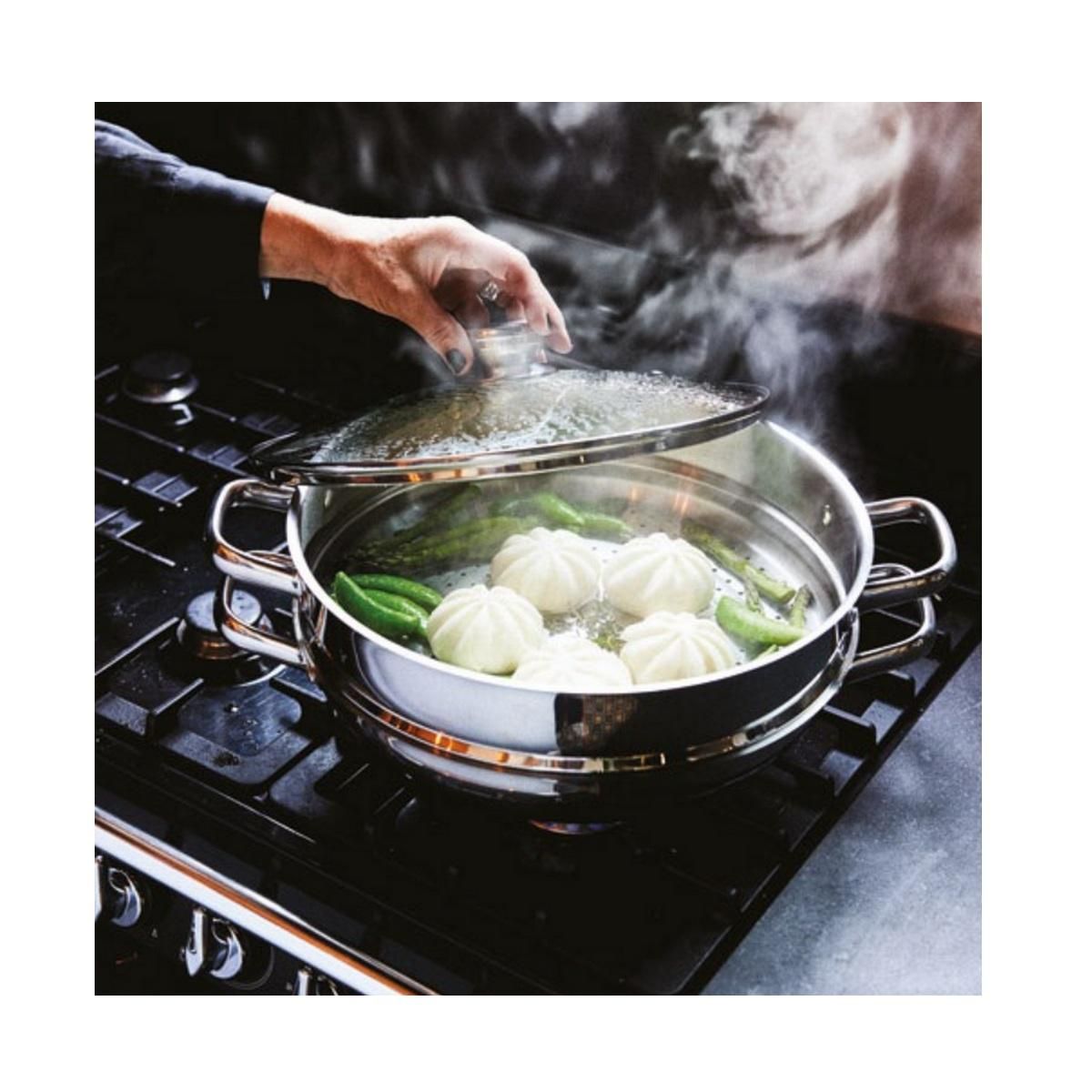 BAUMALU Wok & wok vapeur 2 en 1 32cm en inox - 343832