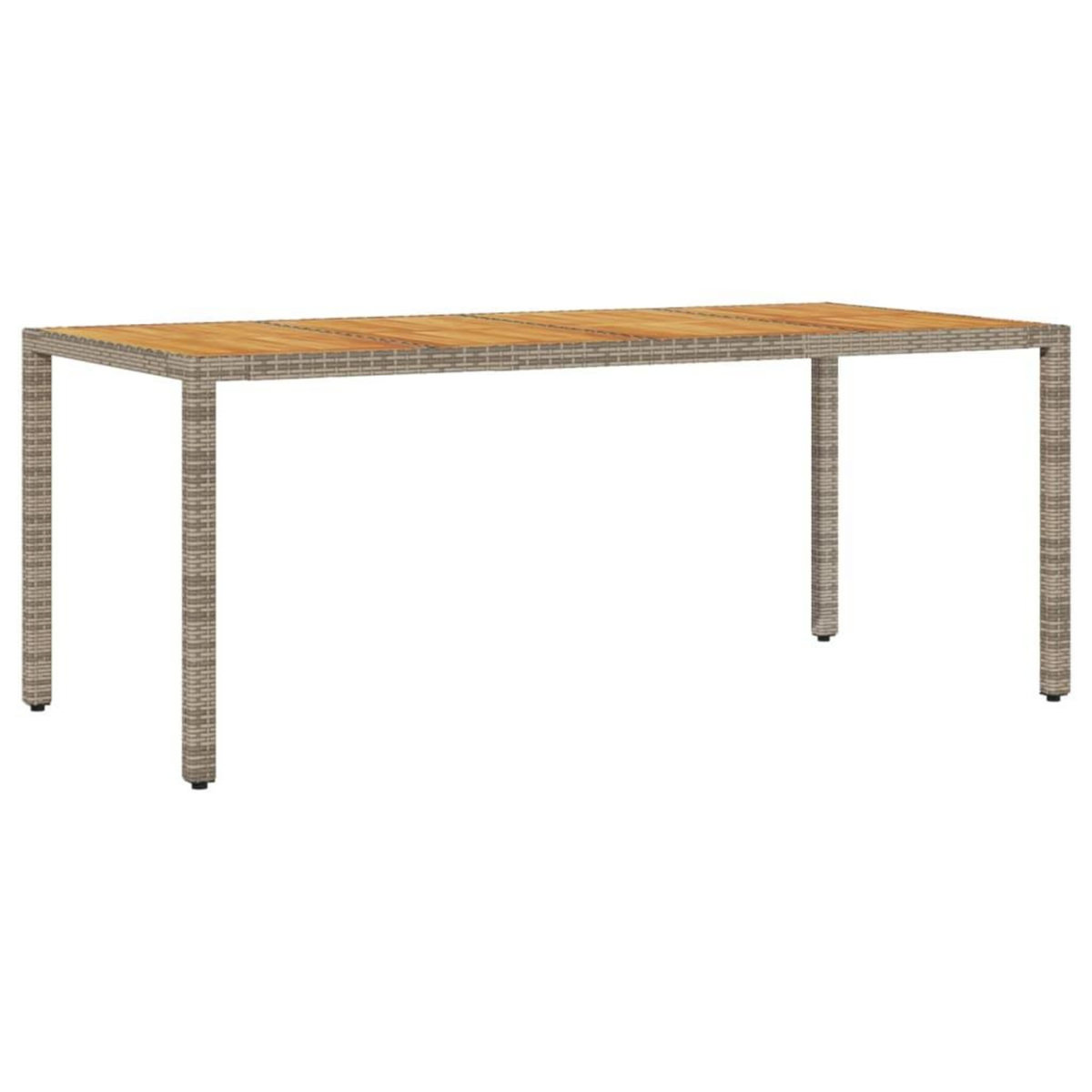 VIDAXL Table de jardin et dessus en bois d'acacia gris resine tressee