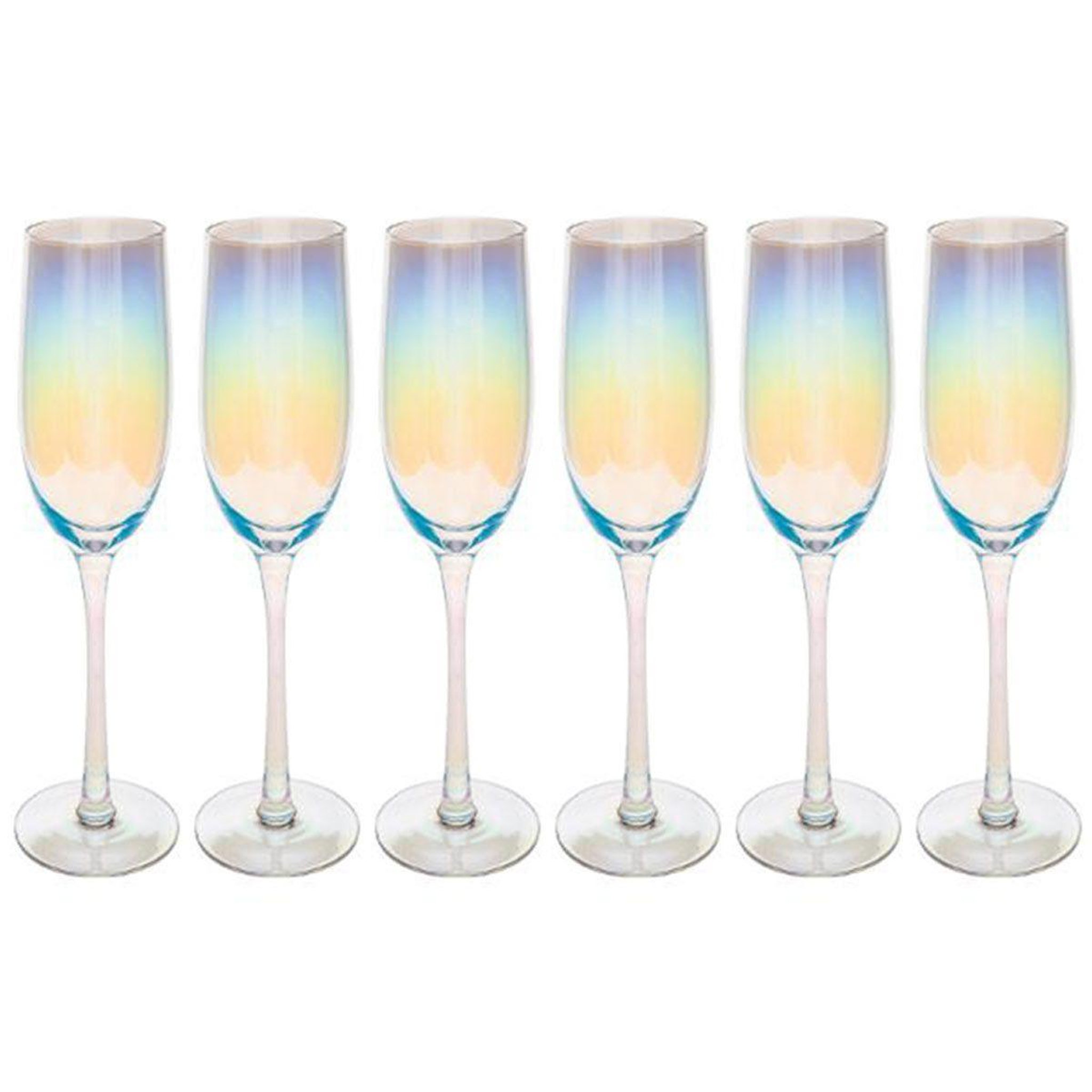 FEERIC LIGHT & CHRISTMAS Lot de 6 flûtes à champagne  fantasy  21cl transparent