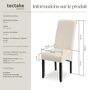 Voir la diapositive 6 : tectake Ensemble de 6 chaises de salle à manger aspect cuir ergonomiques crème