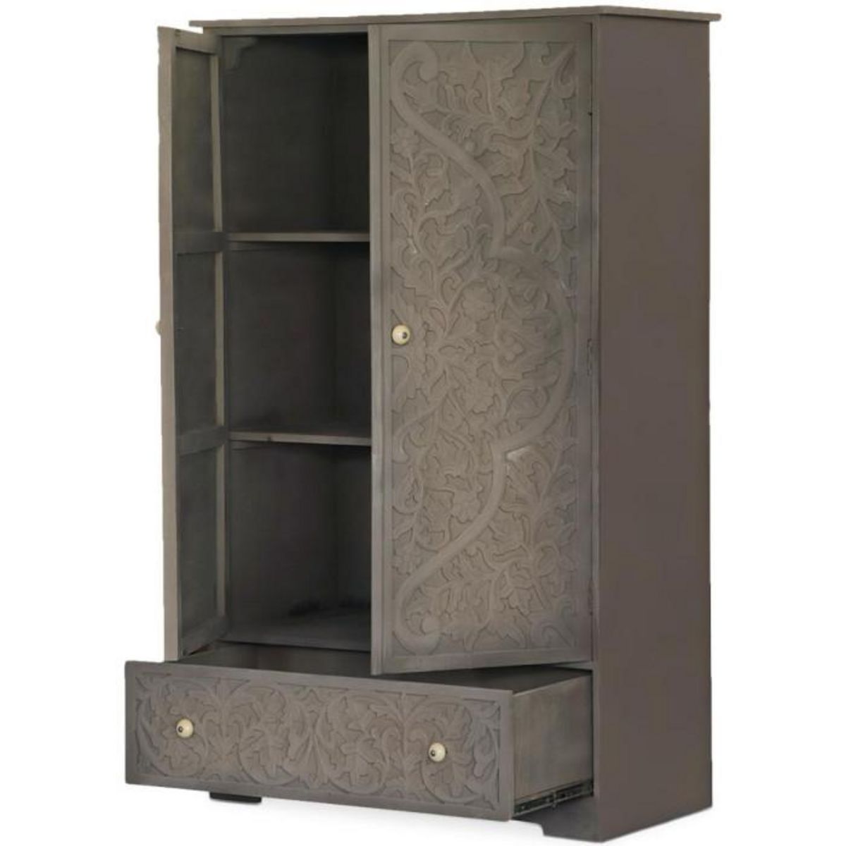 Paris Prix Armoire 2 Portes & 1 Tiroir  Ayan  183cm Marron