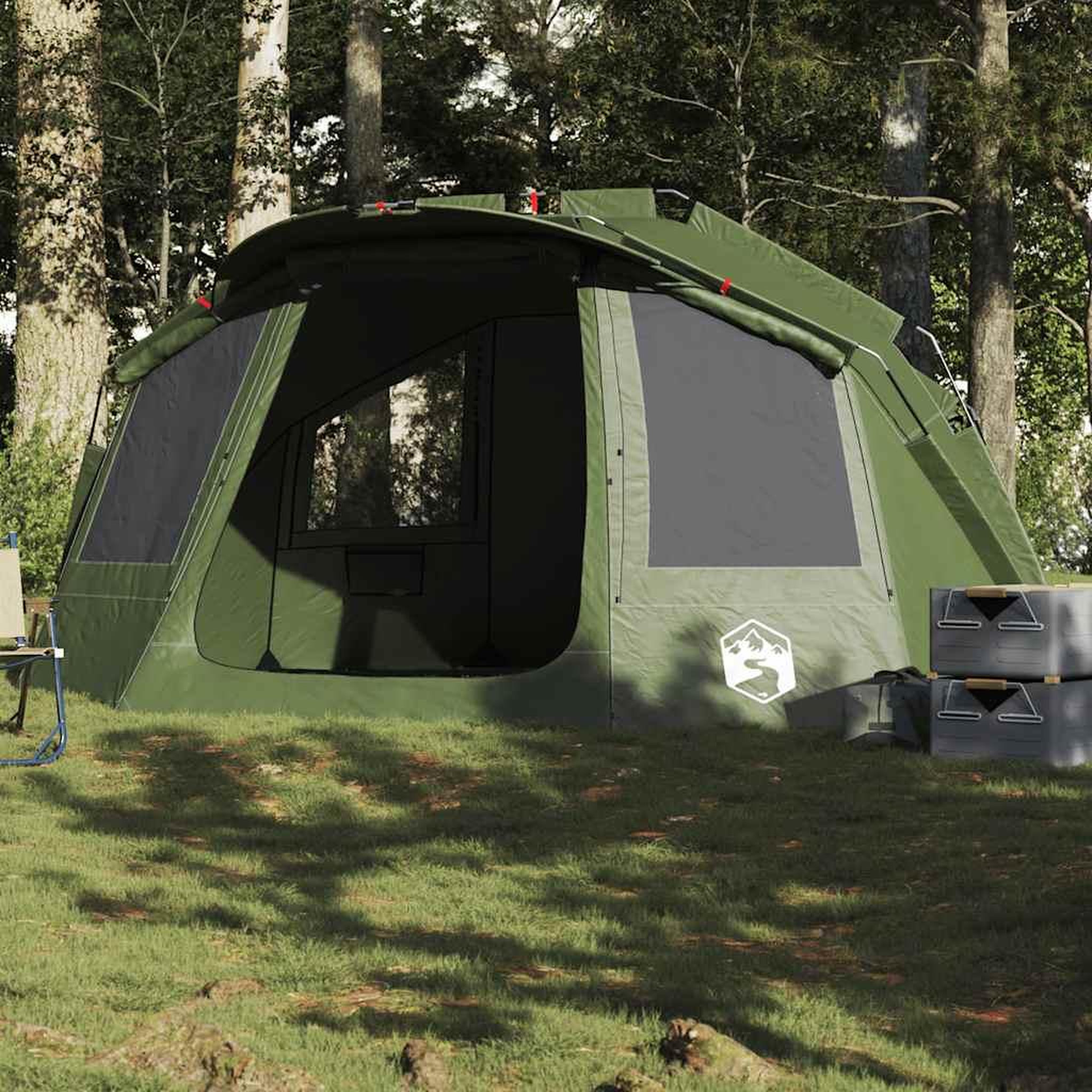 VIDAXL Tente de peche 5 personnes vert olive impermeable