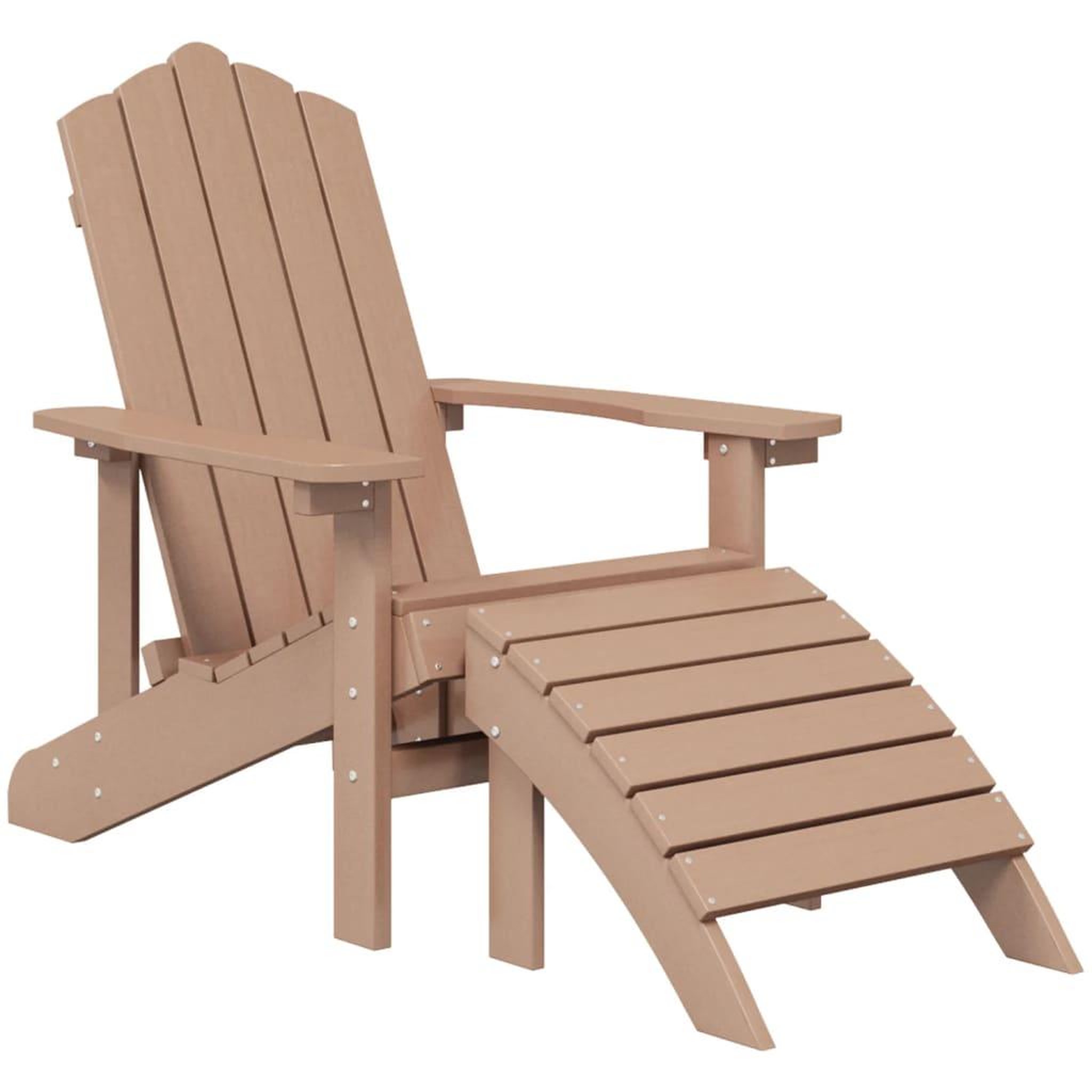 Voir la diapositive 2 : VIDAXL Chaise de jardin Adirondack avec repose-pied PEHD marron