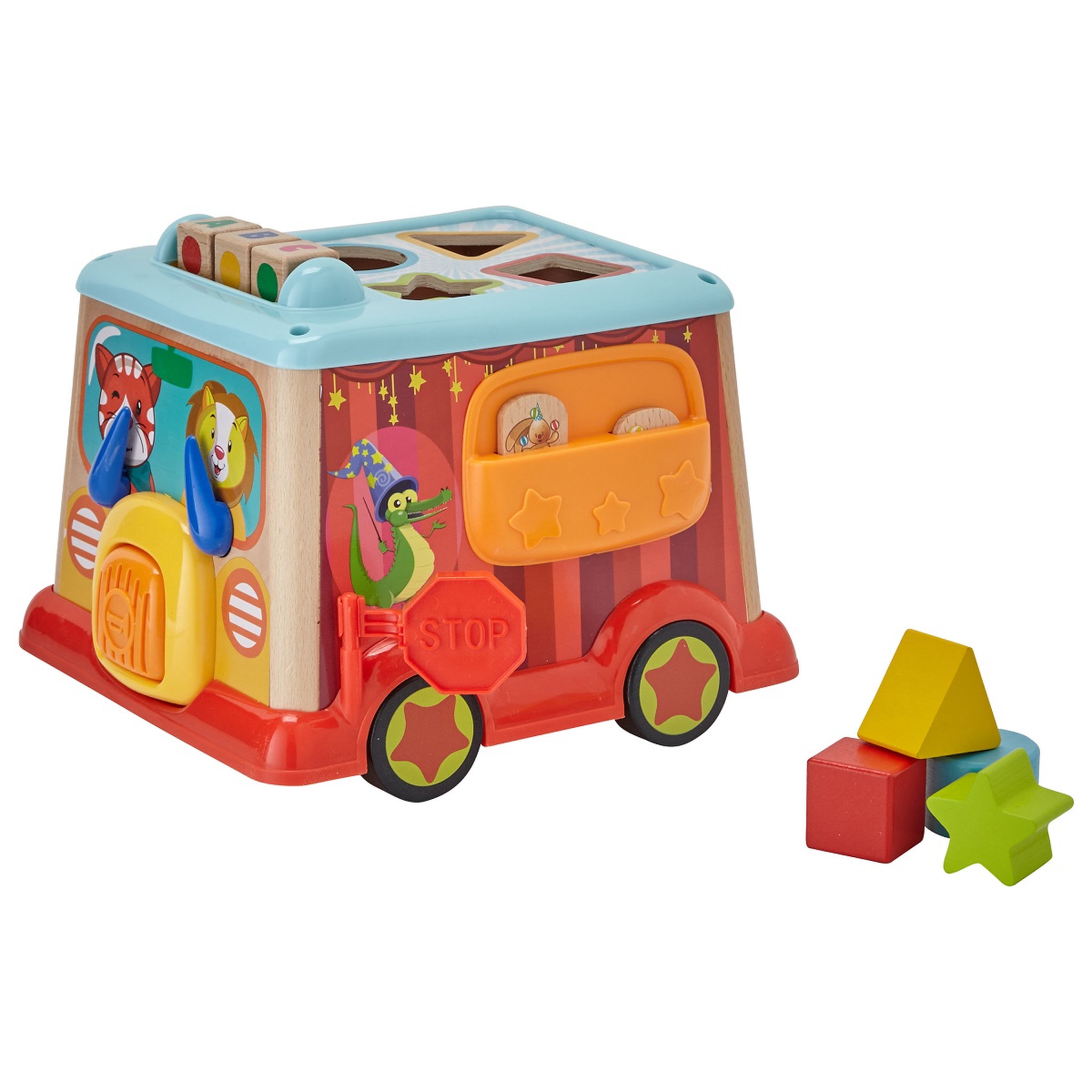 Voir la diapositive 1 : One Two Fun Mon premier bus d'école en bois 