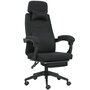 Voir la diapositive 1 : VINSETTO Fauteuil de bureau manager grand confort dossier réglable repose-pied coussin lombaire roulettes 360° lin 62L x 68P x 127H cm noir