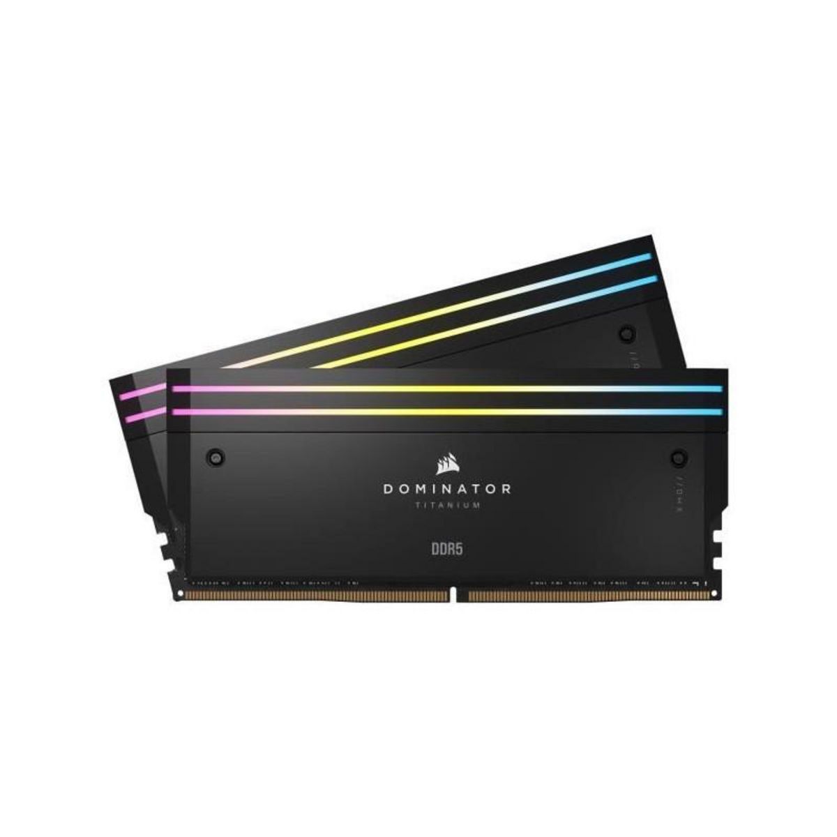Corsair Mémoire RAM - CORSAIR - Dominator Titanium RGB DDR5 - 64GB 2x32GB DIMM - 6600MT/s - Intel XMP 3.0 - 1.40V - Noir (CMP64GX5M2X66