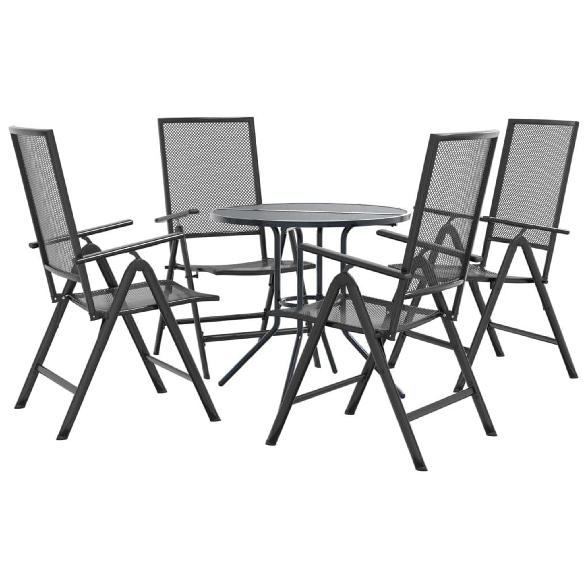 Voir la diapositive 2 : VIDAXL Ensemble de chaises de jardin inclinables 5 pcs anthracite