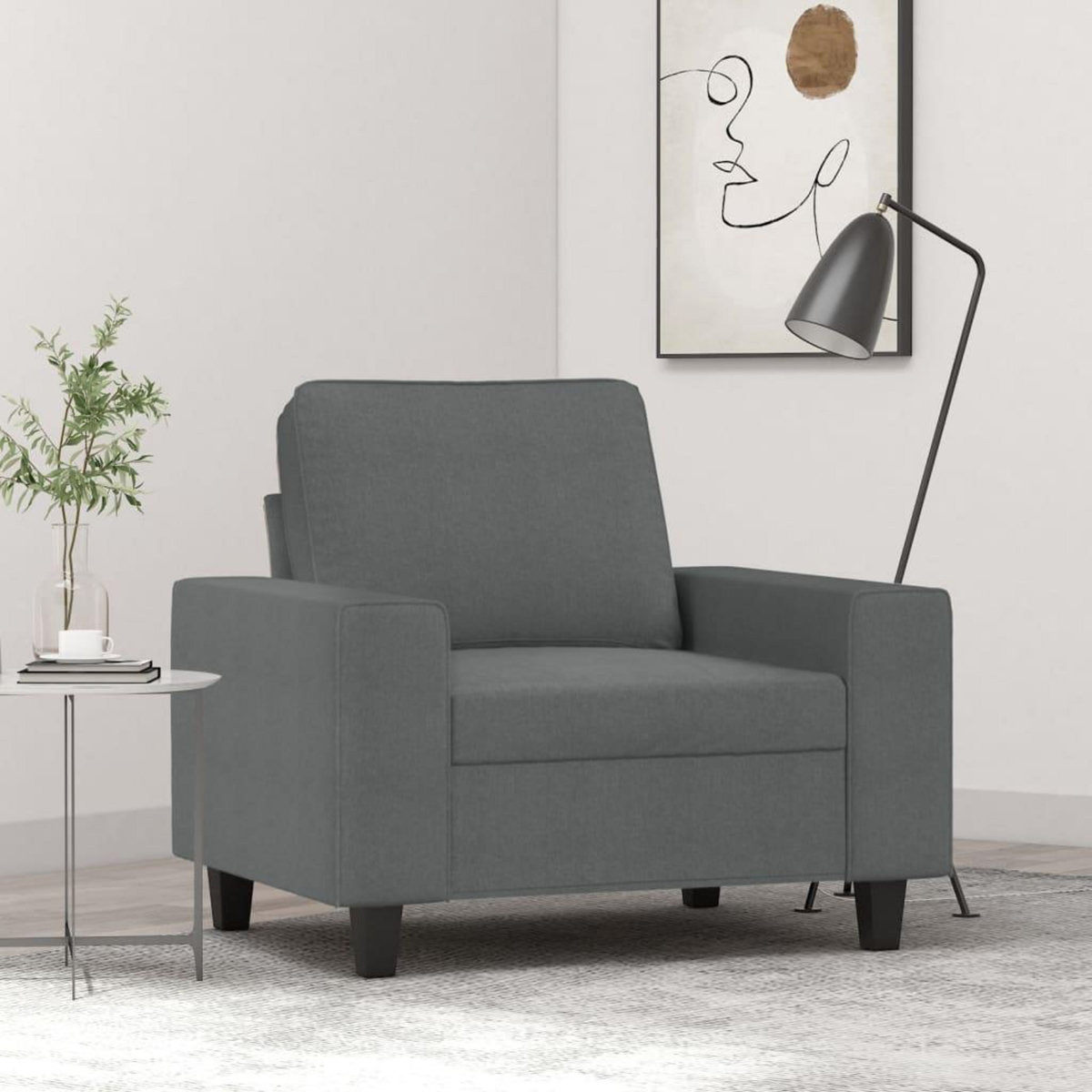 VIDAXL Fauteuil Gris fonce 60 cm Tissu