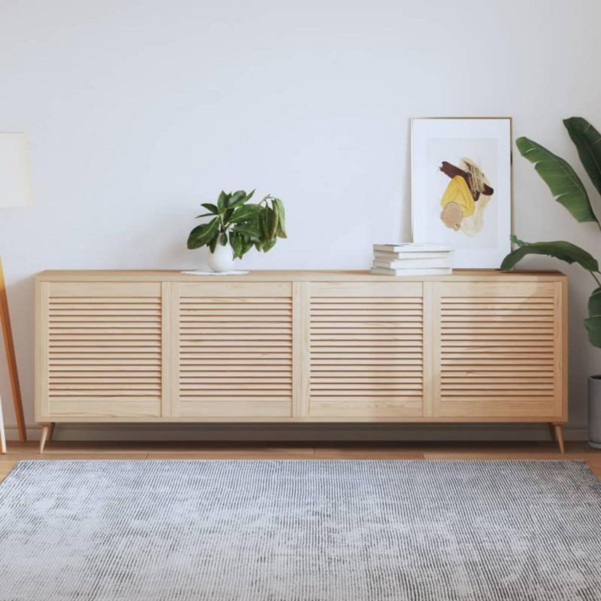 VIDAXL Portes d armoire à persiennes 4 pcs 61,5x59,4 cm pin massif