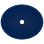 VIDAXL Lavabo ovale de luxe Bleu fonce mat 40x33 cm Ceramique