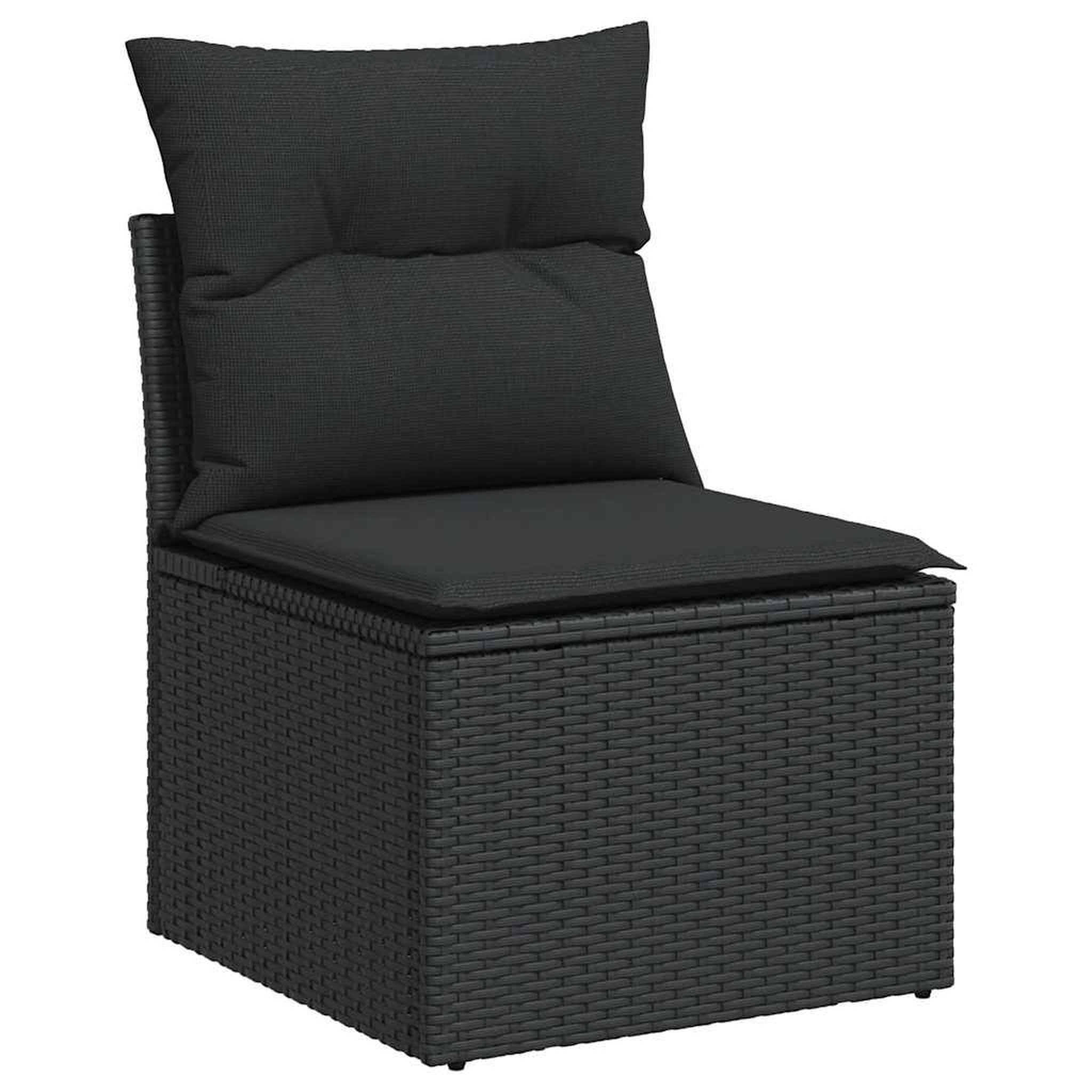 Voir la diapositive 5 : VIDAXL Salon de jardin 7 pcs avec coussins noir resine tressee