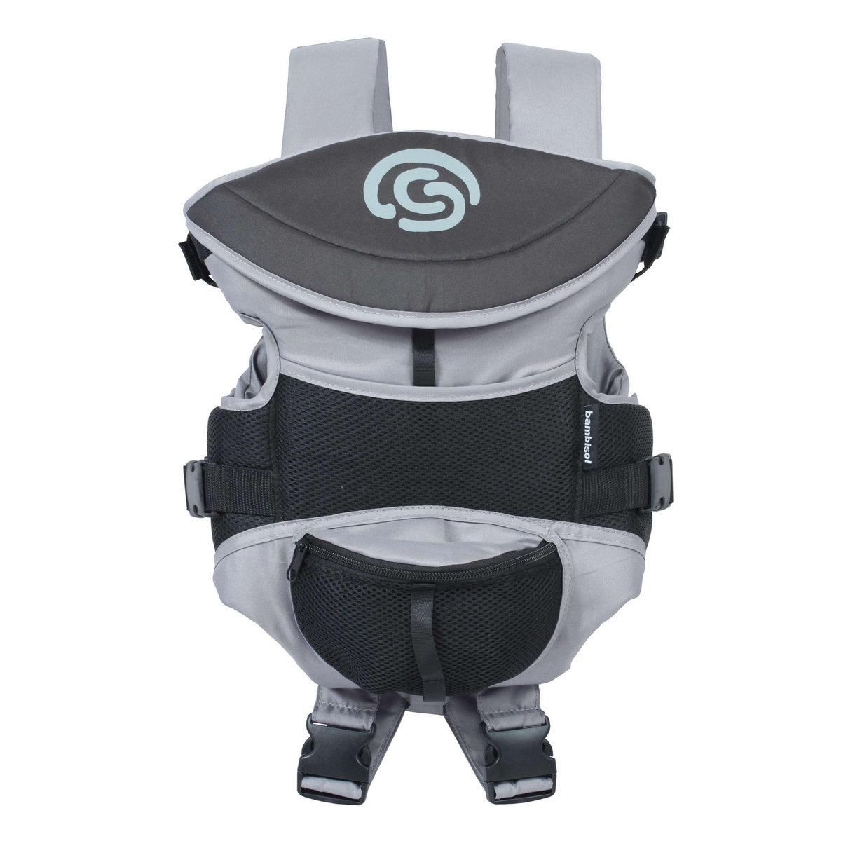 BAMBISOL Bambisol Porte Bébé Ventral | Bavoir Intégré, Visière | Noir Taupe