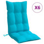 Voir la diapositive 2 : VIDAXL Coussins de chaise a dossier haut lot de 6 turquoise