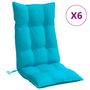 Voir la diapositive 2 : VIDAXL Coussins de chaise a dossier haut lot de 6 turquoise