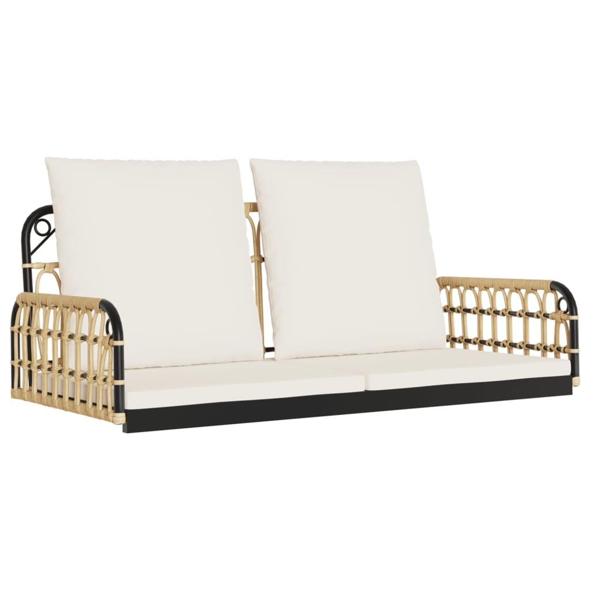 Voir la diapositive 2 : VIDAXL Balancelle avec coussins 105x58x38 cm resine tressee et acier