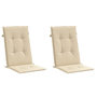 Voir la diapositive 3 : VIDAXL Coussins de chaise de jardin dossier haut lot de 2 beige tissu