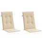 Voir la diapositive 3 : VIDAXL Coussins de chaise de jardin dossier haut lot de 2 beige tissu