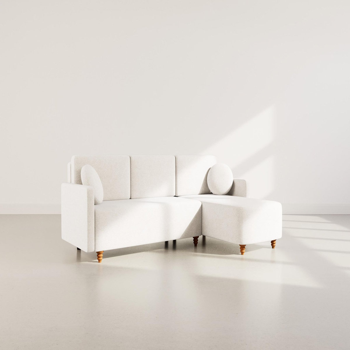 BEST MOBILIER Calypso - canapé d'angle réversible 4 places convertible avec coffre en tissu