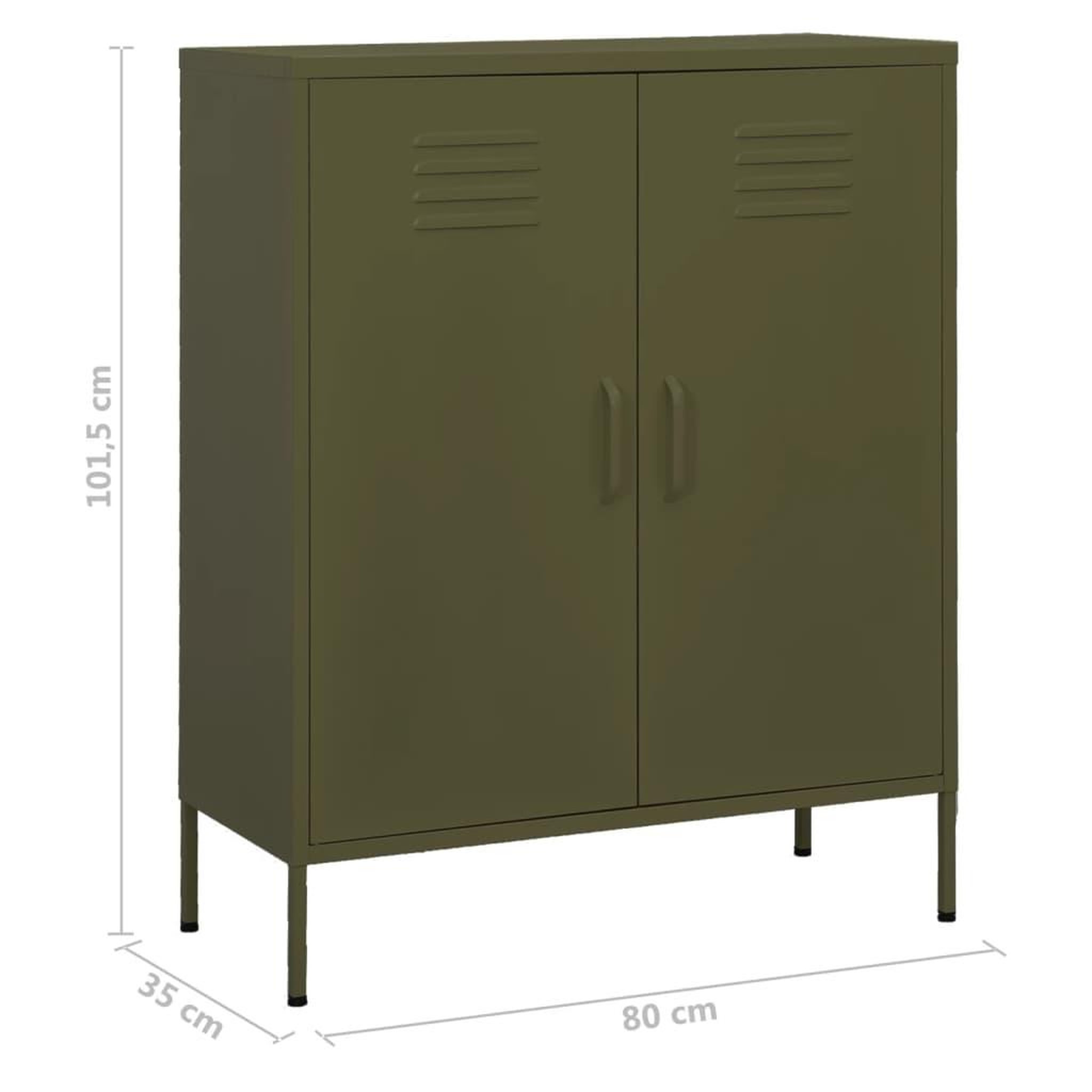 Voir la diapositive 6 : VIDAXL Armoire de rangement Vert olive 80x35x101,5 cm Acier