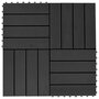 VIDAXL Carreau de terrasse 11 pcs WPC 30 x 30 cm 1 m^2 Noir