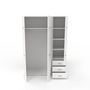 Voir la diapositive 2 : MARKET24 Armoire de chambre contemporaine blanche - COSMOS - L 146 cm - 6 portes, 3 tiroirs