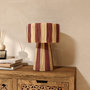 Voir la diapositive 2 : Rendez vous déco Lampe rayée terracotta en feuille de palmier-Soléa
