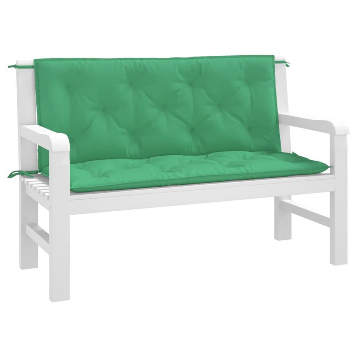 VIDAXL Coussins de banc jardin lot de 2 vert 120x50x7 cm tissu Oxford