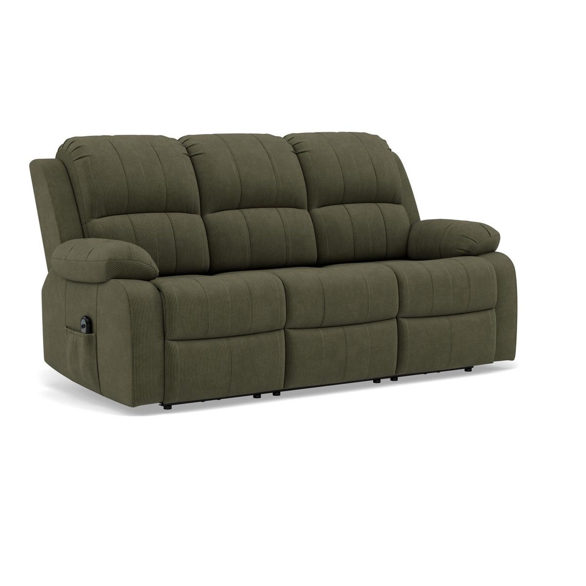 BEST MOBILIER Armand - canapé 3 places relax électrique en velours côtelé