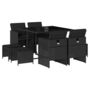 Voir la diapositive 2 : VIDAXL Ensemble a manger de jardin 9pcs coussins noir resine tressee