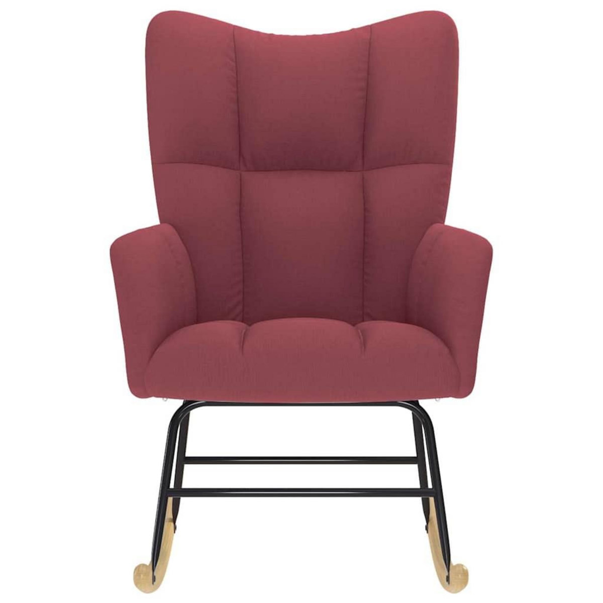 VIDAXL Chaise a bascule Rouge bordeaux Tissu