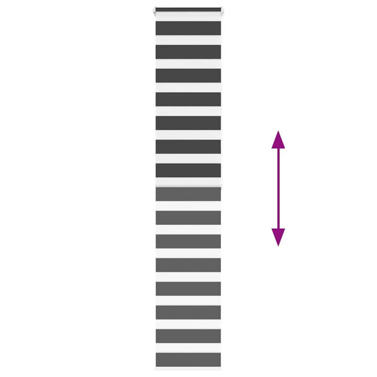 VIDAXL Store zebre noir 50x200 cm largeur du tissu 45,9 cm polyester