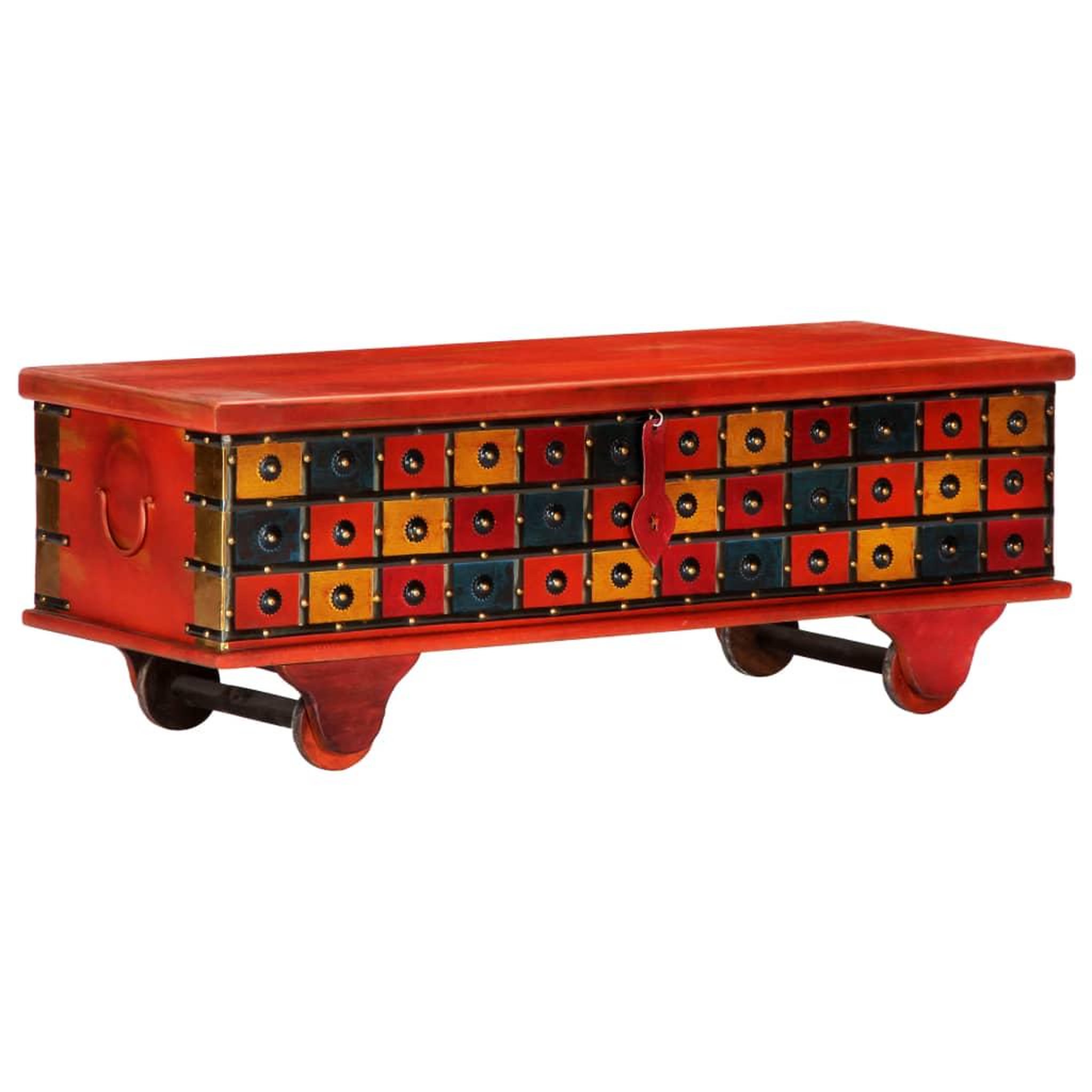 VIDAXL Boîte de rangement Rouge 110x40x40 cm Bois d'acacia massif