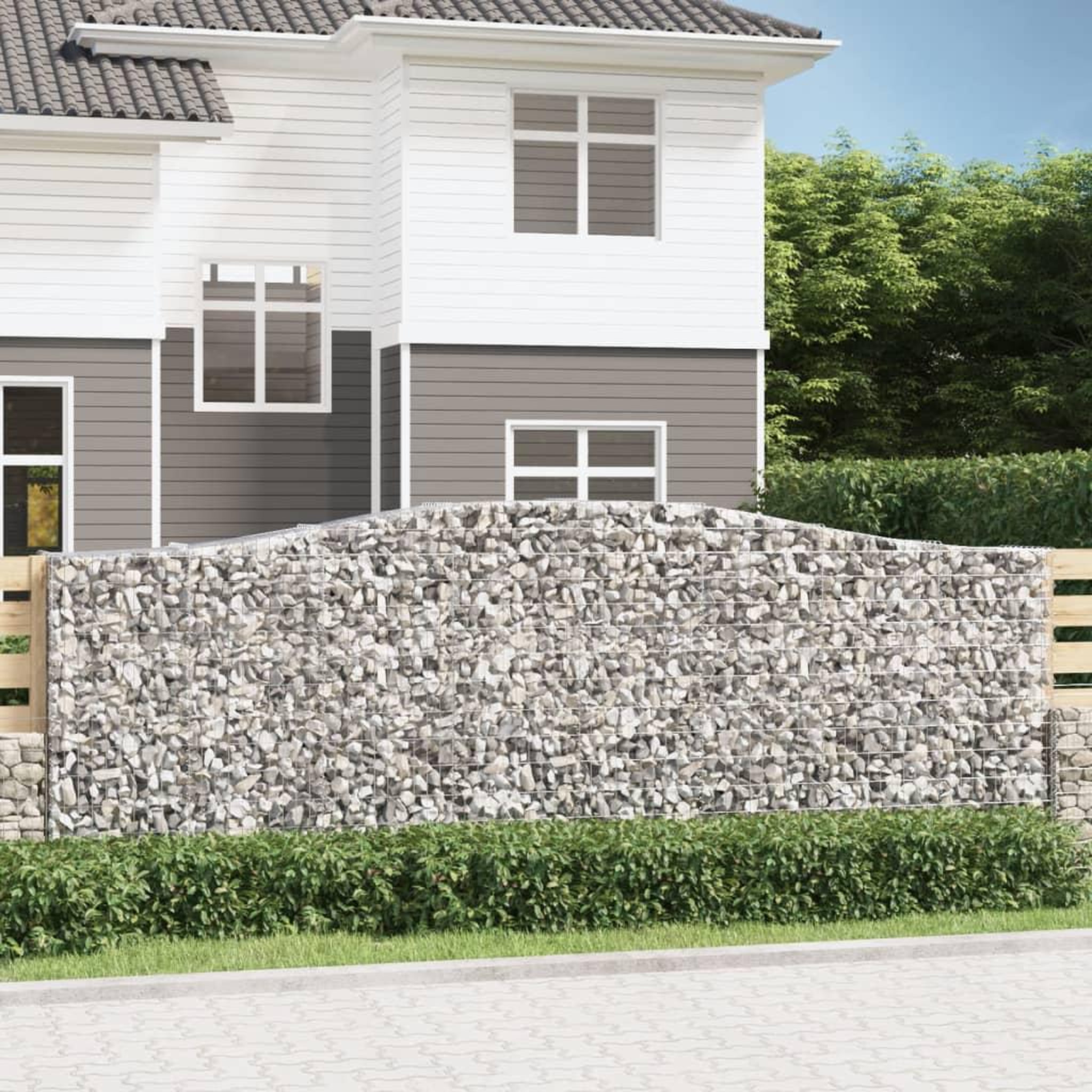 VIDAXL Paniers a gabions arques 20 pcs 400x50x140/160 cm Fer galvanise
