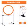 Voir la diapositive 4 : PAWHUT Agility sport pour chiens anneau d'agilité et obstacle 2 en 1 avec sac de transport plastique blanc orange