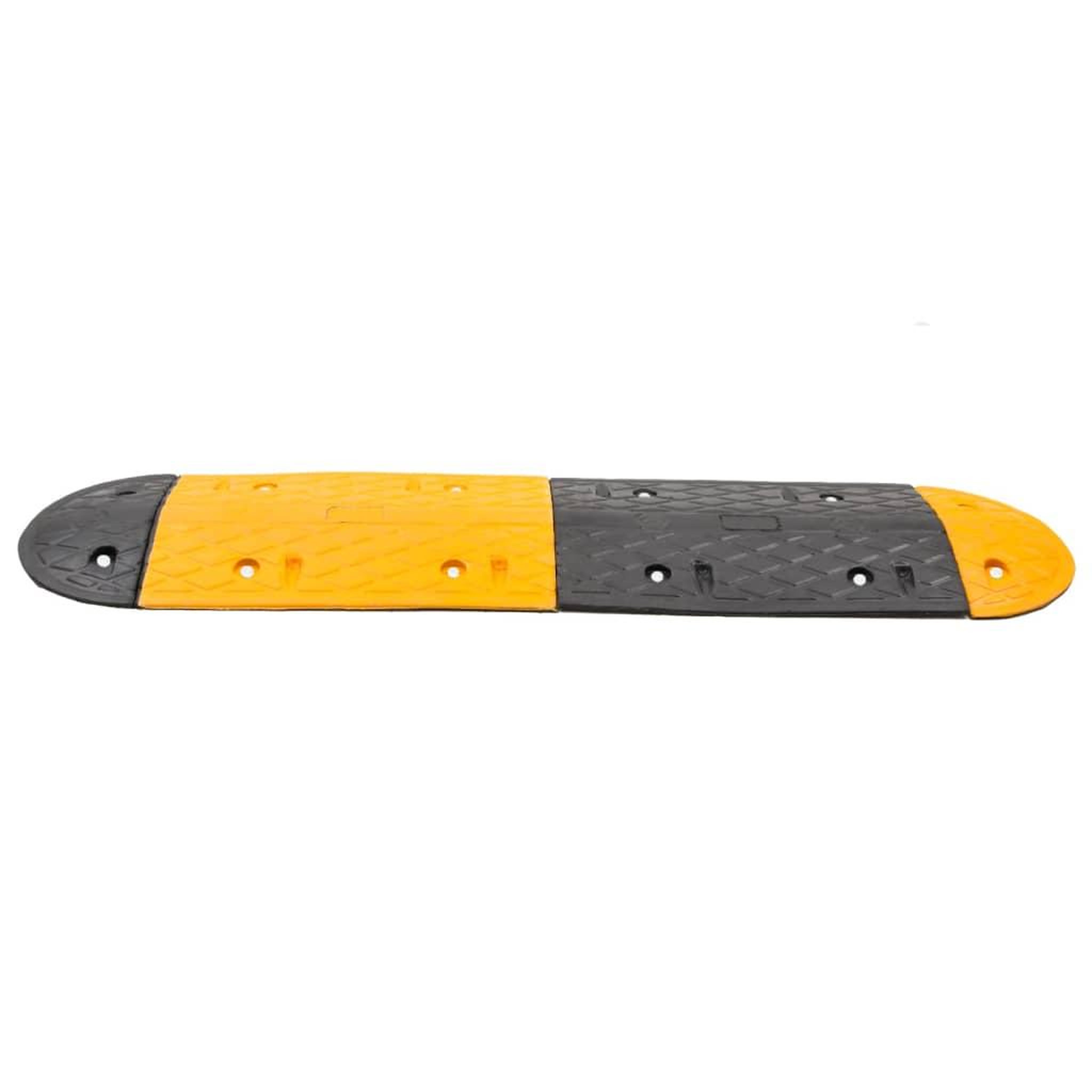Voir la diapositive 2 : VIDAXL Ralentisseur Jaune et noir 129x32,5x4 cm Caoutchouc