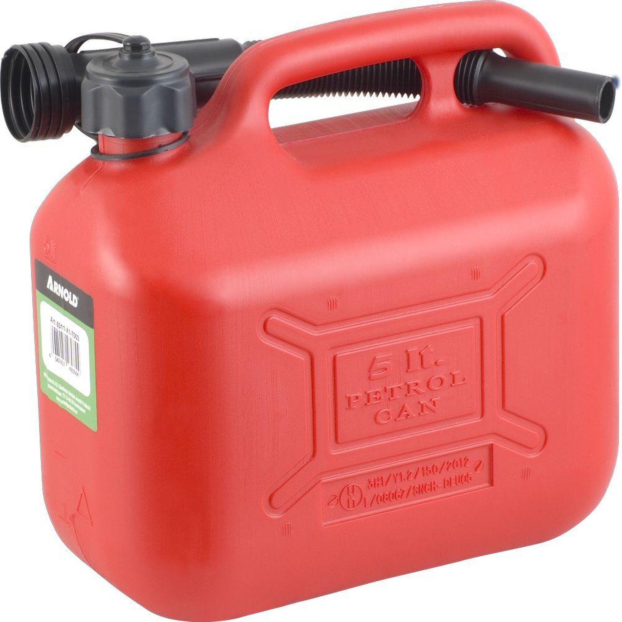 ARNOLD Jerrican de transport de carburant 5 l, rouge