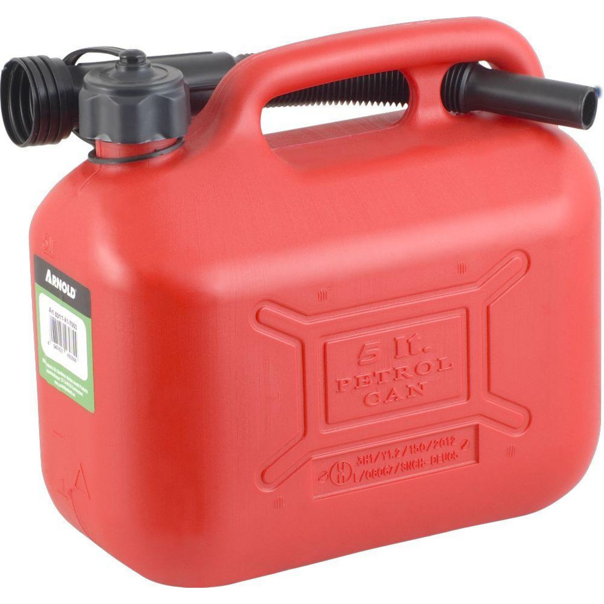 ARNOLD Jerrican de transport de carburant 5 l, rouge