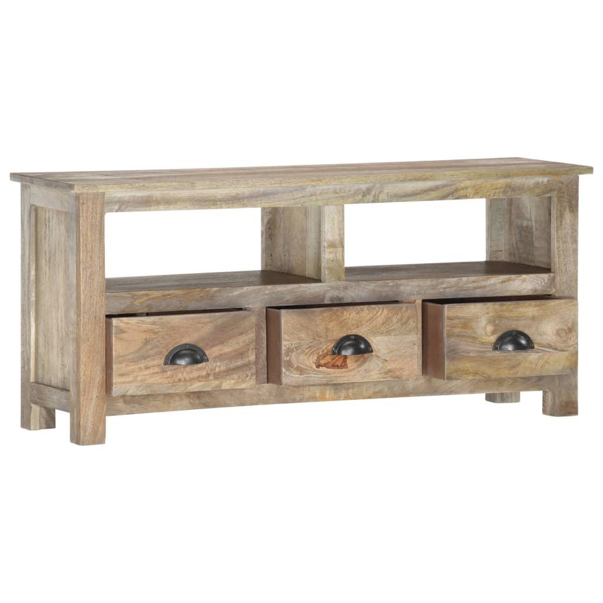 Voir la diapositive 2 : VIDAXL Meuble tv 110x30x50 cm bois massif de manguier