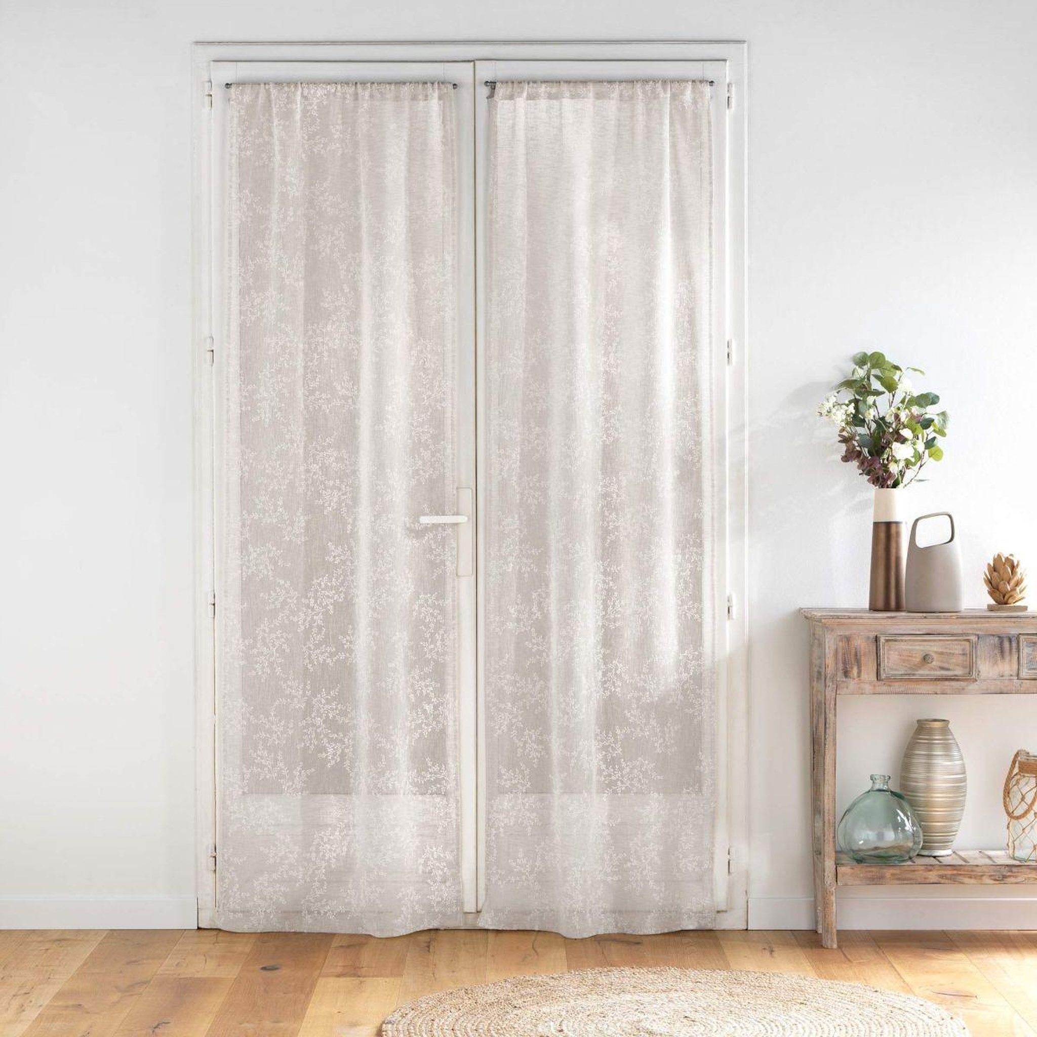 Voir la diapositive 3 : Douceur d'Intérieur Paire de voilages passe-tringle  karla  70x200cm taupe
