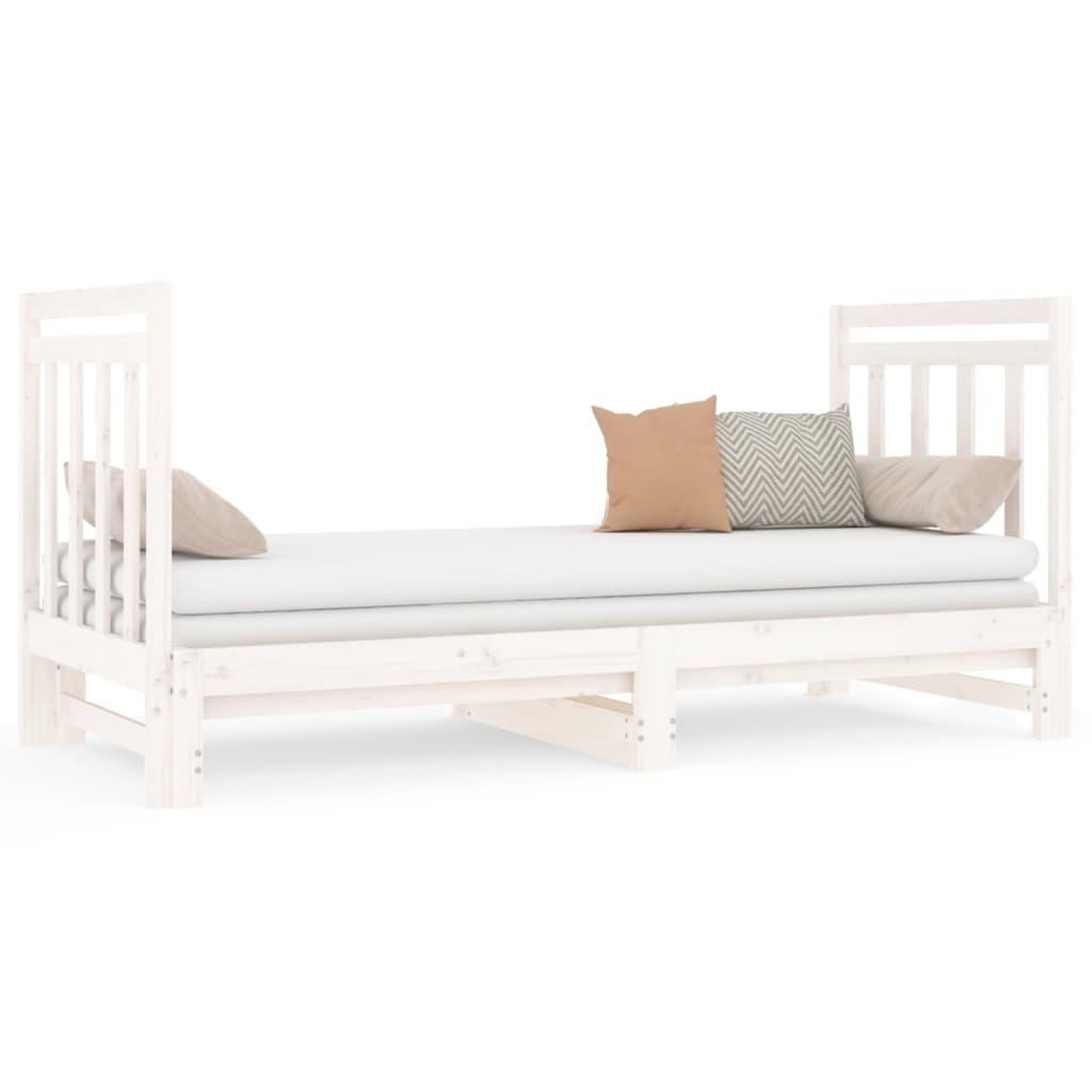 Voir la diapositive 2 : VIDAXL Lit coulissant sans matelas blanc 2x(90x190) cm