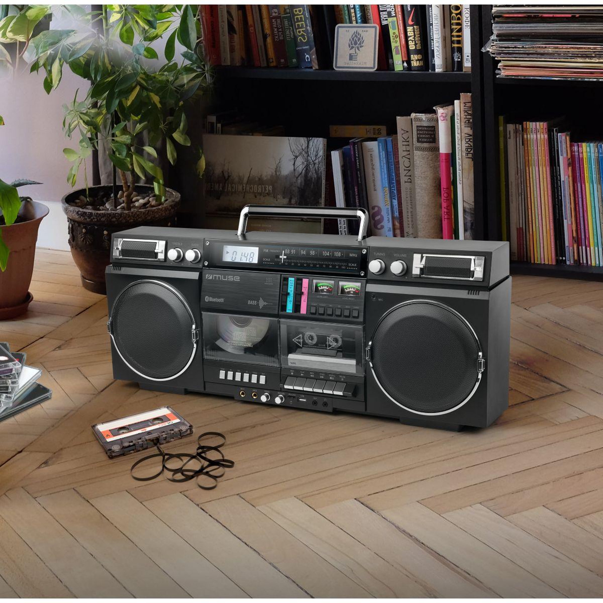 Voir la diapositive 4 : Muse Radio-cassette cd avec bluetooth noir - m-380gb