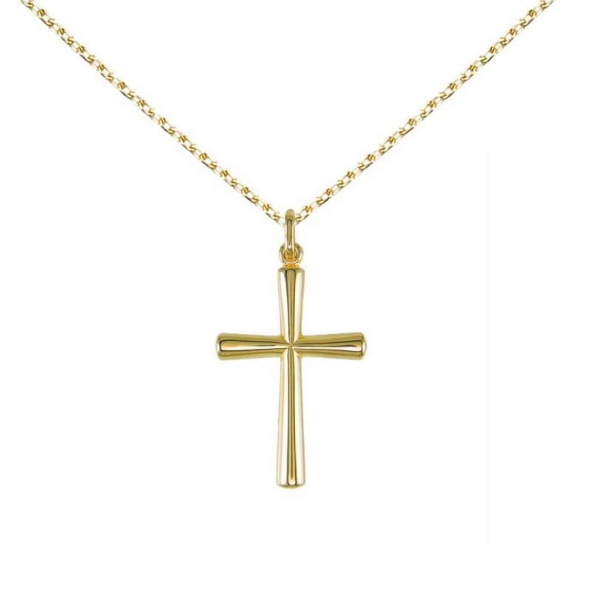 L'ATELIER D'AZUR Collier - Médaille Croix Or Jaune - Chaine Dorée Offerte