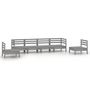 Voir la diapositive 2 : VIDAXL Salon de jardin 6 pcs Gris Bois de pin massif